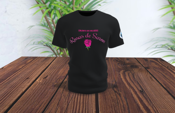 Camiseta Preta Rosas de Saron