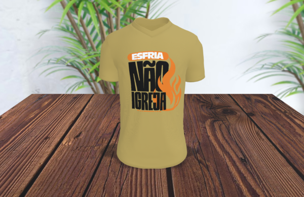 Camiseta Bege Esfria não Igreja